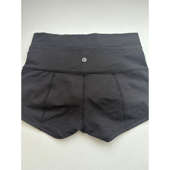 Rare Lululemon Womens Black High Rise Running Workout Shorts Size 8 - Picture 2 of 5